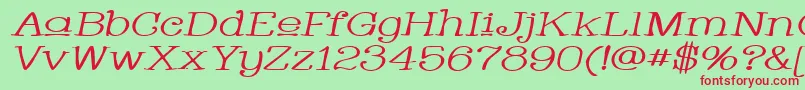 WhackadooUpperWideItalic Font – Red Fonts on Green Background