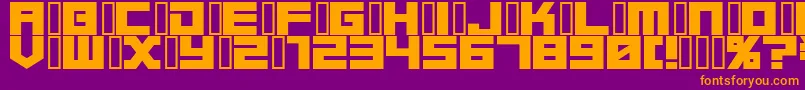 Timetrek Font – Orange Fonts on Purple Background
