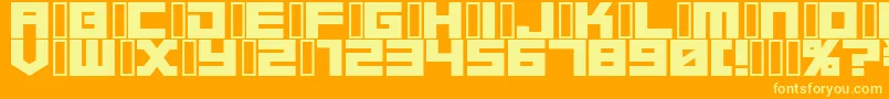 Timetrek Font – Yellow Fonts on Orange Background