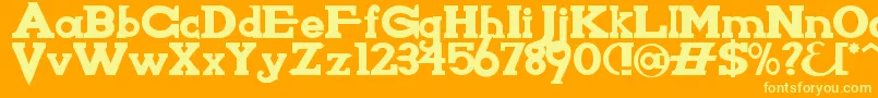 KnightsWhoSayNi Font – Yellow Fonts on Orange Background