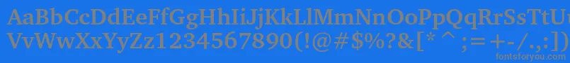 フォントChartercBold – 青い背景に灰色の文字