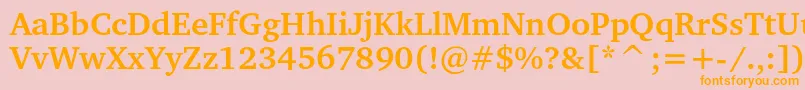 Czcionka ChartercBold – pomarańczowe czcionki na różowym tle