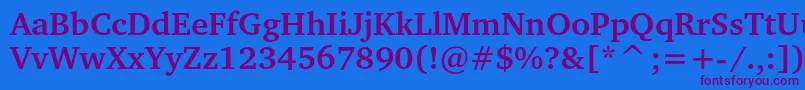 ChartercBold Font – Purple Fonts on Blue Background