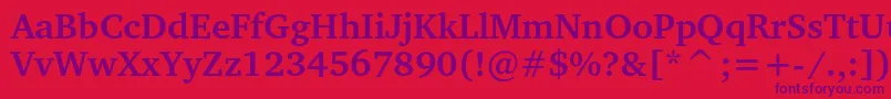 ChartercBold Font – Purple Fonts on Red Background
