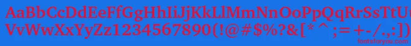 Police ChartercBold – polices rouges sur fond bleu