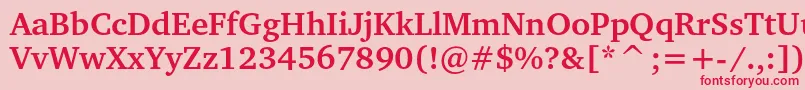 ChartercBold Font – Red Fonts on Pink Background