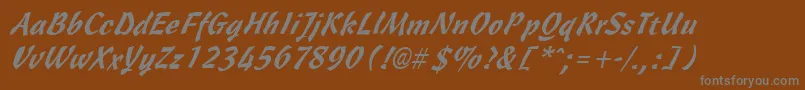 CassiaItalicフォントについての詳細 フォントCassiaItalic – 茶色の背景に灰色の文字