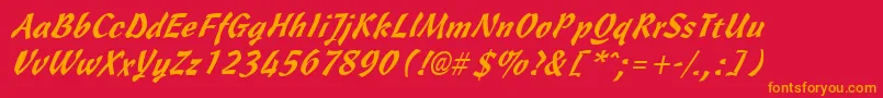 CassiaItalic Font – Orange Fonts on Red Background