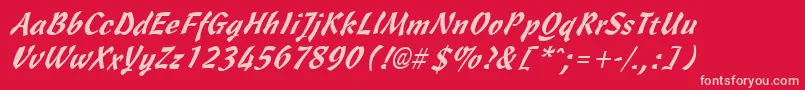 CassiaItalic Font – Pink Fonts on Red Background