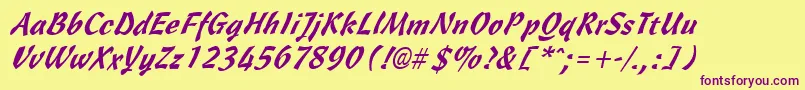 Weitere Informationen zur CassiaItalic-Schriftart CassiaItalic-Schriftart – Violette Schriften auf gelbem Hintergrund