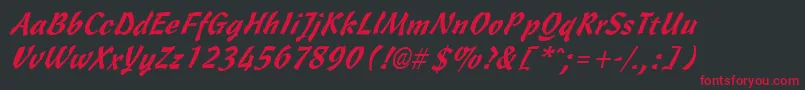 CassiaItalic Font – Red Fonts on Black Background