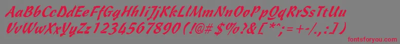 CassiaItalic Font – Red Fonts on Gray Background