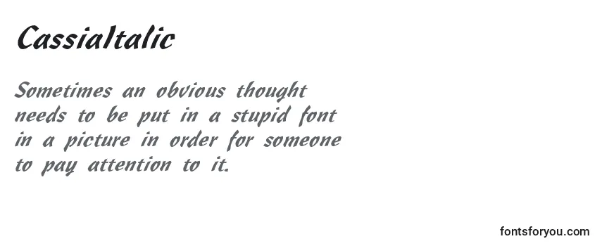 Review of the CassiaItalic Font