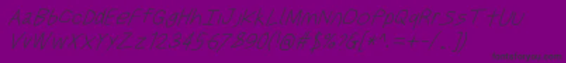 Justbreatheobl7-Schriftart – Schwarze Schriften auf violettem Hintergrund