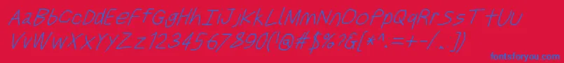 Justbreatheobl7 Font – Blue Fonts on Red Background