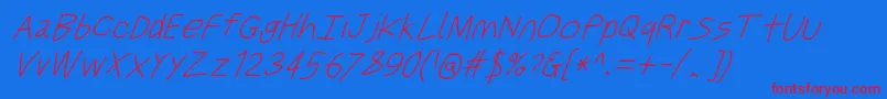 Justbreatheobl7 Font – Red Fonts on Blue Background