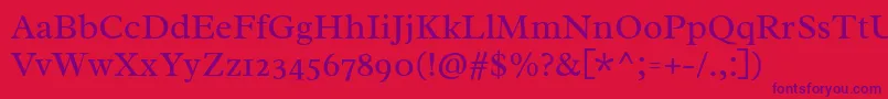 RadleyRegular Font – Purple Fonts on Red Background