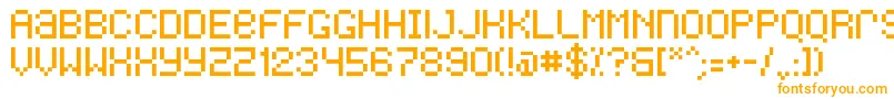 Weitere Informationen zur Freon-Schriftart Freon-Schriftart – Orangefarbene Schriften auf weißem Hintergrund