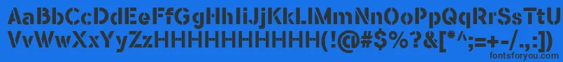 FlamanteStencilBoldFfp-fontti – mustat fontit sinisellä taustalla
