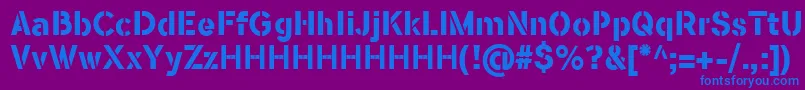 フォントFlamanteStencilBoldFfp – 紫色の背景に青い文字