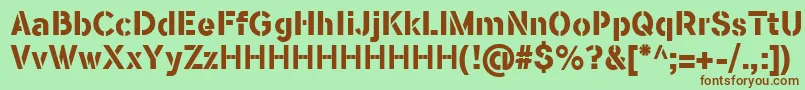 FlamanteStencilBoldFfp Font – Brown Fonts on Green Background