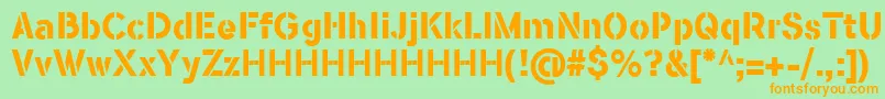 FlamanteStencilBoldFfp Font – Orange Fonts on Green Background