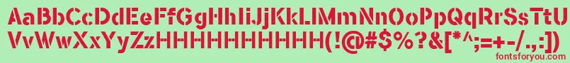 FlamanteStencilBoldFfp Font – Red Fonts on Green Background