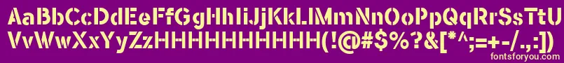 FlamanteStencilBoldFfp Font – Yellow Fonts on Purple Background