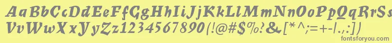 Czcionka MercuriusmtstdBoldscript – szare czcionki na żółtym tle