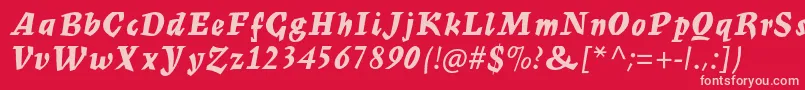 MercuriusmtstdBoldscript Font – Pink Fonts on Red Background