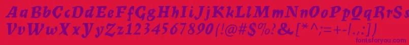 MercuriusmtstdBoldscript Font – Purple Fonts on Red Background