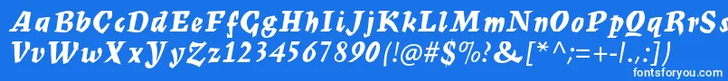 フォントMercuriusmtstdBoldscript – 青い背景に白い文字