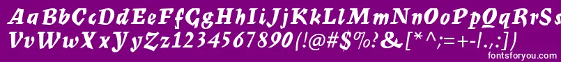 フォントMercuriusmtstdBoldscript – 紫の背景に白い文字