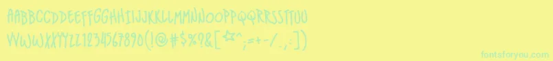 Шрифт IndiestarbbReg – зелёные шрифты на жёлтом фоне