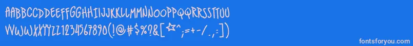 IndiestarbbReg Font – Pink Fonts on Blue Background