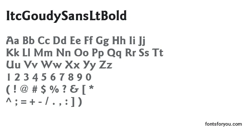 Шрифт ItcGoudySansLtBold – алфавит, цифры, специальные символы