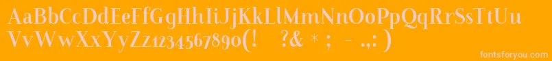 FarewellAngelinaDisplaySample Font – Pink Fonts on Orange Background