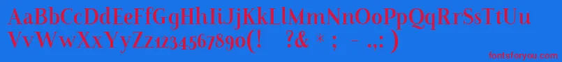 FarewellAngelinaDisplaySample Font – Red Fonts on Blue Background