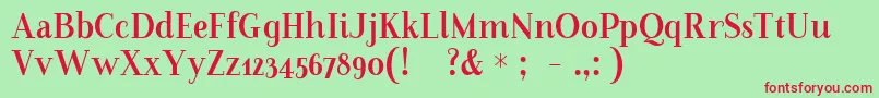 FarewellAngelinaDisplaySample Font – Red Fonts on Green Background