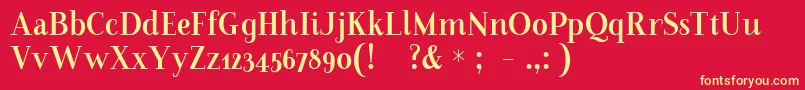 FarewellAngelinaDisplaySample Font – Yellow Fonts on Red Background