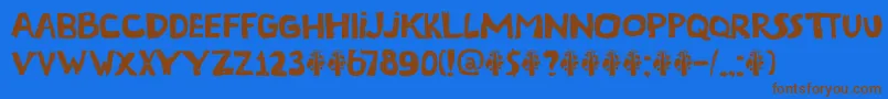 DkTerpentijn Font – Brown Fonts on Blue Background
