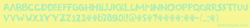 DkTerpentijn Font – Green Fonts on Yellow Background