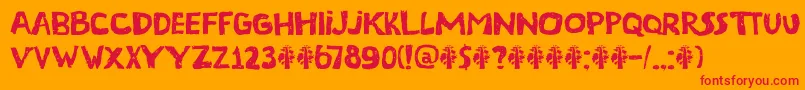 DkTerpentijn Font – Red Fonts on Orange Background