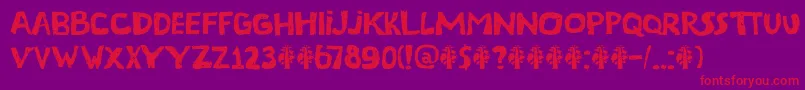 DkTerpentijn-fontti – punaiset fontit violetilla taustalla