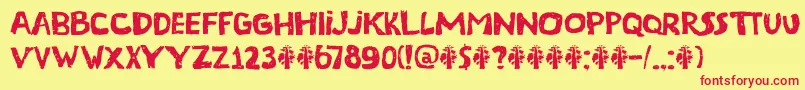 DkTerpentijn Font – Red Fonts on Yellow Background