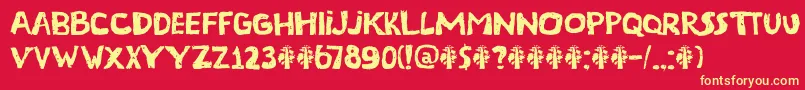 DkTerpentijn Font – Yellow Fonts on Red Background