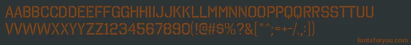 Шрифт OctinStencilRg – коричневые шрифты на чёрном фоне