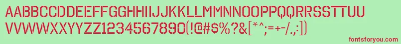 OctinStencilRg Font – Red Fonts on Green Background