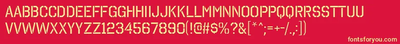 OctinStencilRg Font – Yellow Fonts on Red Background