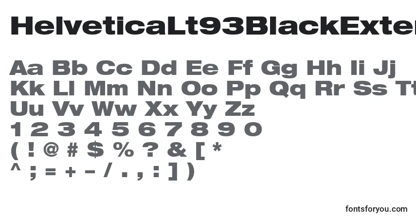HelveticaLt93BlackExtended-fontti – aakkoset, numerot, erikoismerkit